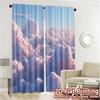 2pcs, 2D FLAT PRINTING Curtains (Without Rod) Cloudscape Harmony Popular Window Curtain Versatile Polyester Fabric Curtains