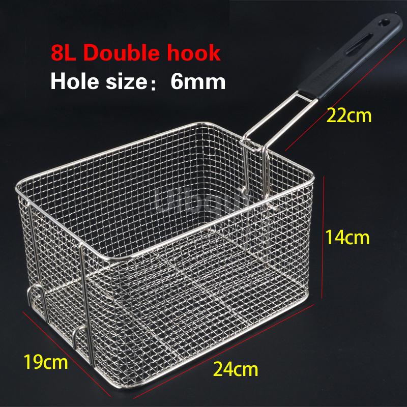 French Fries Frying Basket Net Food Basket Stainless Steel Fry Frame Square Oil Filter Frying Basket Frying Screen Strainer