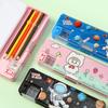Multi-functional Double-Layer Pencil Case for Boys & Girls - Plastic, Simple Design for Kindergarten & Primary School Students