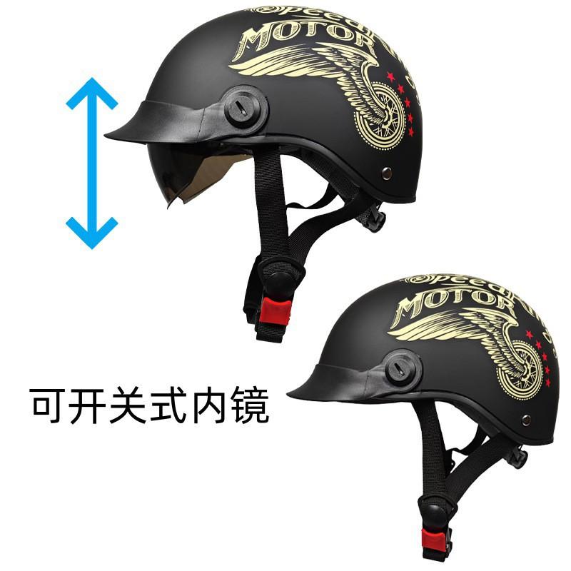 ZXC Retro Semi-helmet Men Women's Electric Bicycle Scoop Helmet Portable With Endoscope