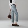 SOFSIL Women's High-Waist Lace-Trim Straight-Leg Jeans