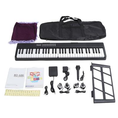 Electric Keyboard Kit 61 Key Multifunctional BT Rechargeable Folding Piano Keyboard