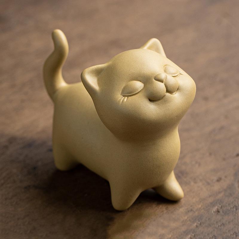 

Purple sand cute kitten animal miniature model desktop ornaments Handmade sculpture Home Office Car Figurine Featured Gift