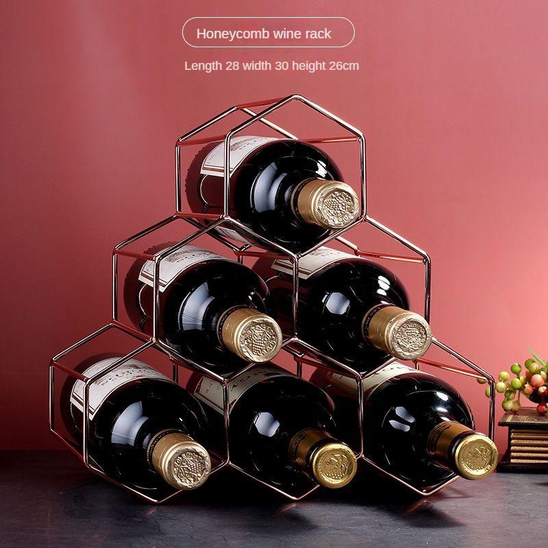 Creative Wine Rack Metal Ornaments Light Luxury Living Room Dining Table In Dining Room Wine Cupboard Home Decorations