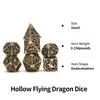 MINI PLANET Hollow Metal Dice Set DND Octopus Polyhedron Dice RPG Board Game Pathfinder Metal Dice D4 D6 D8 D0 D% D12 D20 Dice