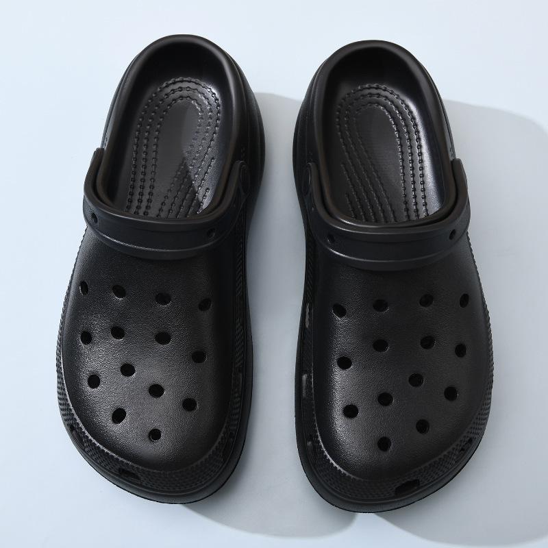 Hole shoes women's summer new breathable outer wear EVA slippers thick sole heightening non-slip wear-resistant beach sandals