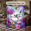 Birds Theme Throw Blanket Custom Name Text Personalized Blanket Soft Cozy Blanket for Home Sofa Bed