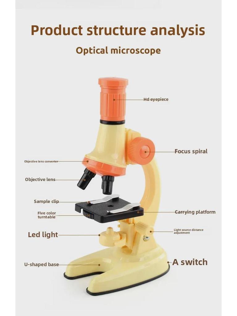 Barnens vetenskapsmikroskopset för grundskoleelever