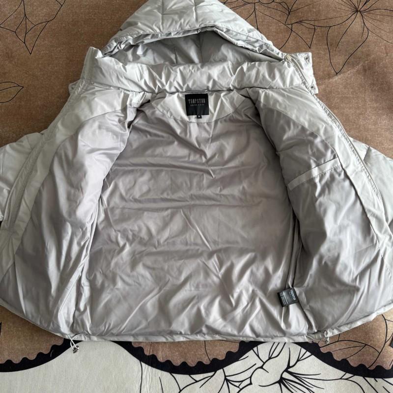 Herren Steppjacke mit abnehmbarer Kapuze aus Baumwolle mit versteckten seitlichen Reißverschlusstaschen Streetwear-Stil