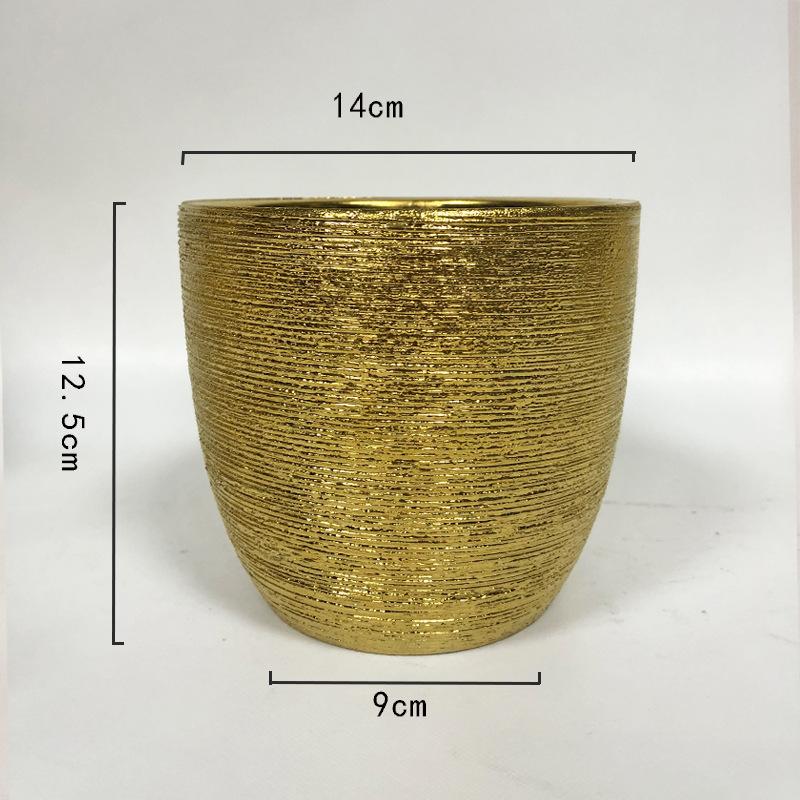 Office gold ceramic flower pot Phalaenopsis