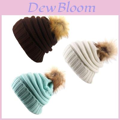 Stilvolle Winter Damen Strickmütze mit vielseitigem Bommel-Design und warmem Material