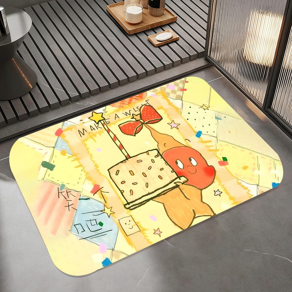 

Anime T-twinkle Floor Mat Diatomite Bath Mat, Quick Dry Absorbent Non-Slip Door Mat 50cm x 80cm