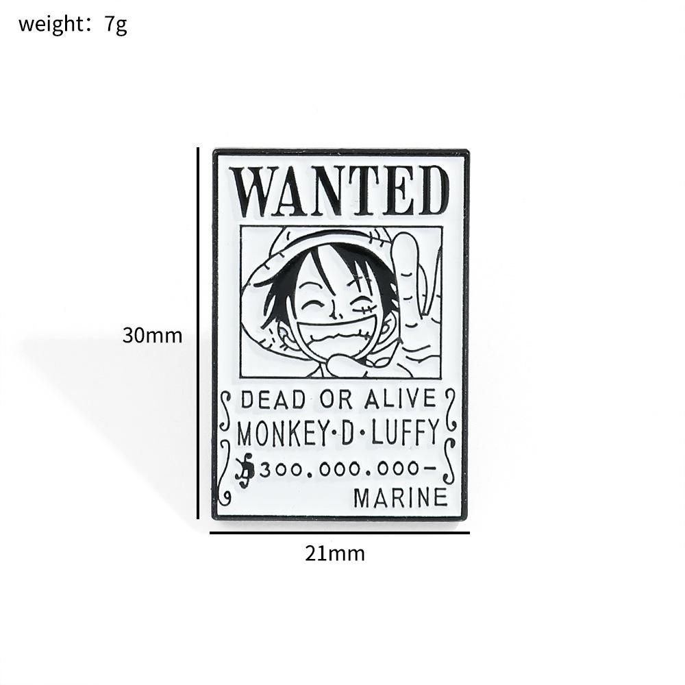 Japanese Anime ONE PIECE Brooch Luffy Metal Badge Comic Style Alloy Clothes Bag Accessories Pin