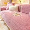 Super Soft Plush Sofa Towel Solid Color Modern Non-slip Couch Cushion Cover Thicken Warm Winter Bay Window Mat for Living Room