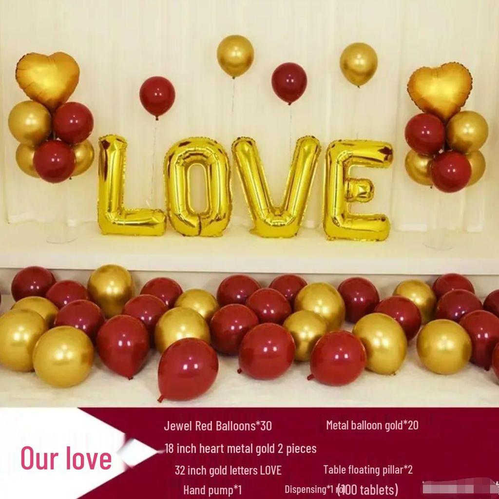 Romantic LOVE Balloon Set for Proposal, Birthday, or Wedding Room Decoration