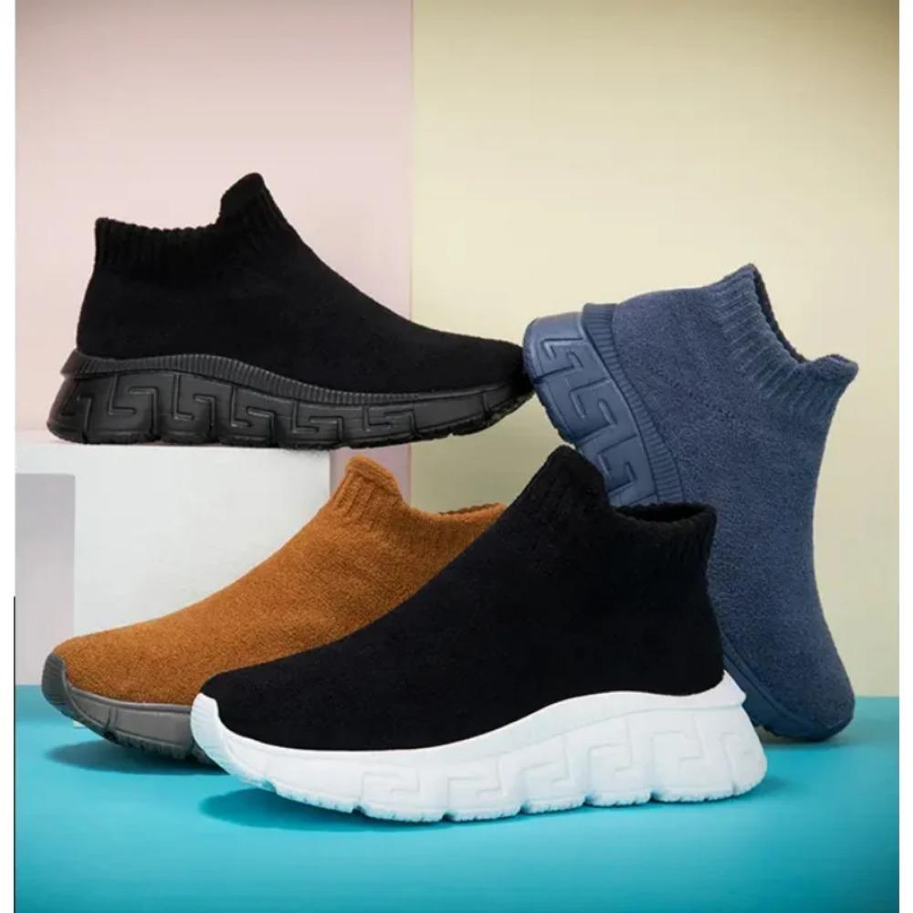 Womens Sneakers Casual Shoes New Slip-On High Tops Women Sneakers Brand Fashion Breathable Men City Leisure Sock Shoes Female