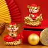 Solar God of Wealth Figurine Golden Red Carp Auto Nodding Fortune God Statue Chinese New Year Spring Festival Desktop Decoration