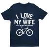 Divertente Maglietta da Ciclismo Amo Quando Mia Moglie Mi Lascia Comprare Un'Altra Bici Scherzo da Papà Regalo