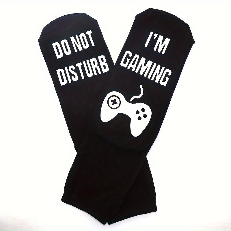 Men's Novelty Rubber Non-Slip Bottom Game Alphabet Graphics Breathable Comfortable Mid-Layer Crew Socks Daily Wear 18th Birthday Boys Gift