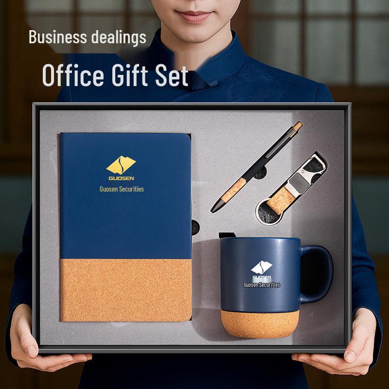 Creative PU Notebook Set: Stylish Chinese-Inspired Office Gift with Custom Logo Printing