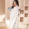 2026 Women's Cotton Short-Sleeve Cartoon Pullover Dress - Summer Casual Home Wear