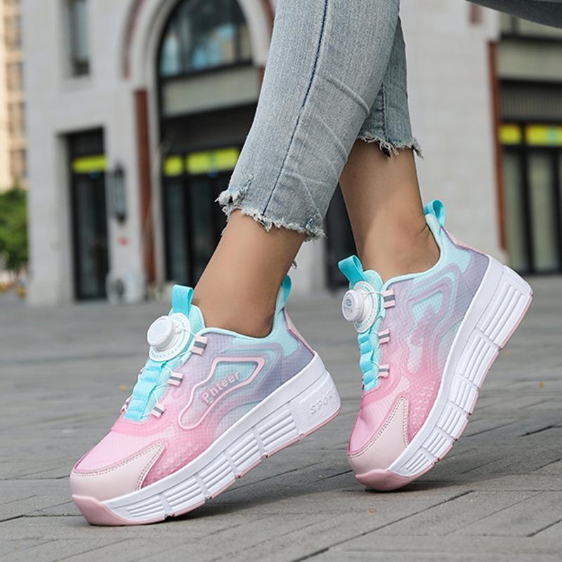 Children's Runaway Shoes Student Roller Skates Girls' Runaway Shoes Double Wheels New Boys' Skating Roller Shoes