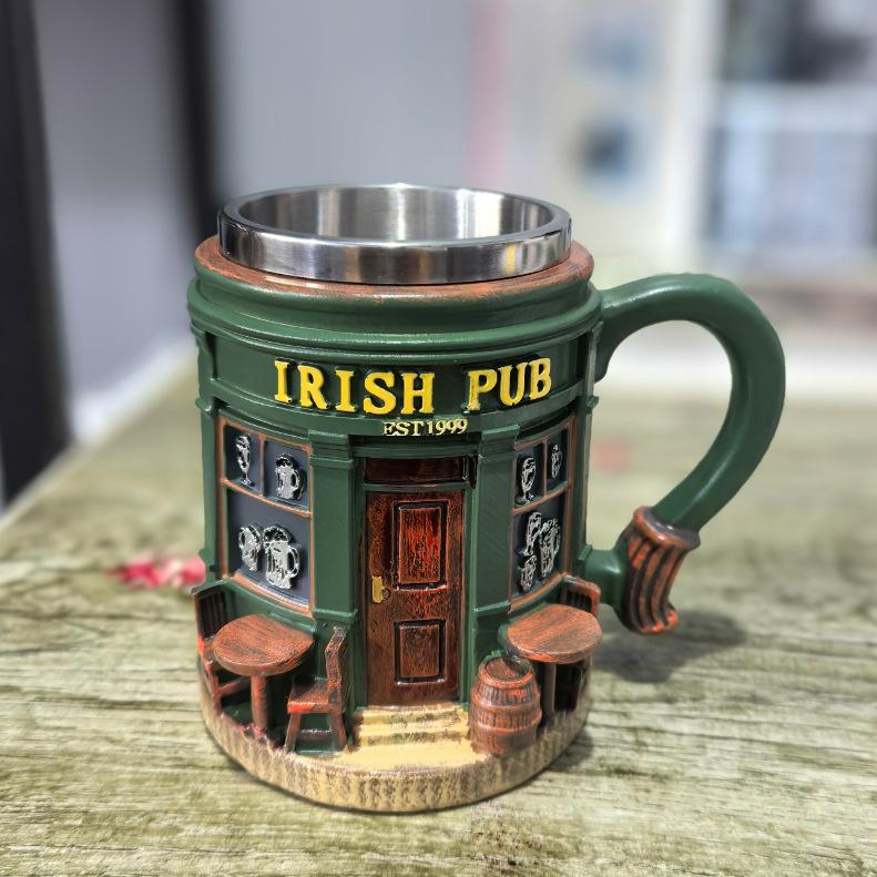 EST 1999 Irish Pub Design Beer Mug Insulated Stainless Steel Liner Drinkware 501-600ml