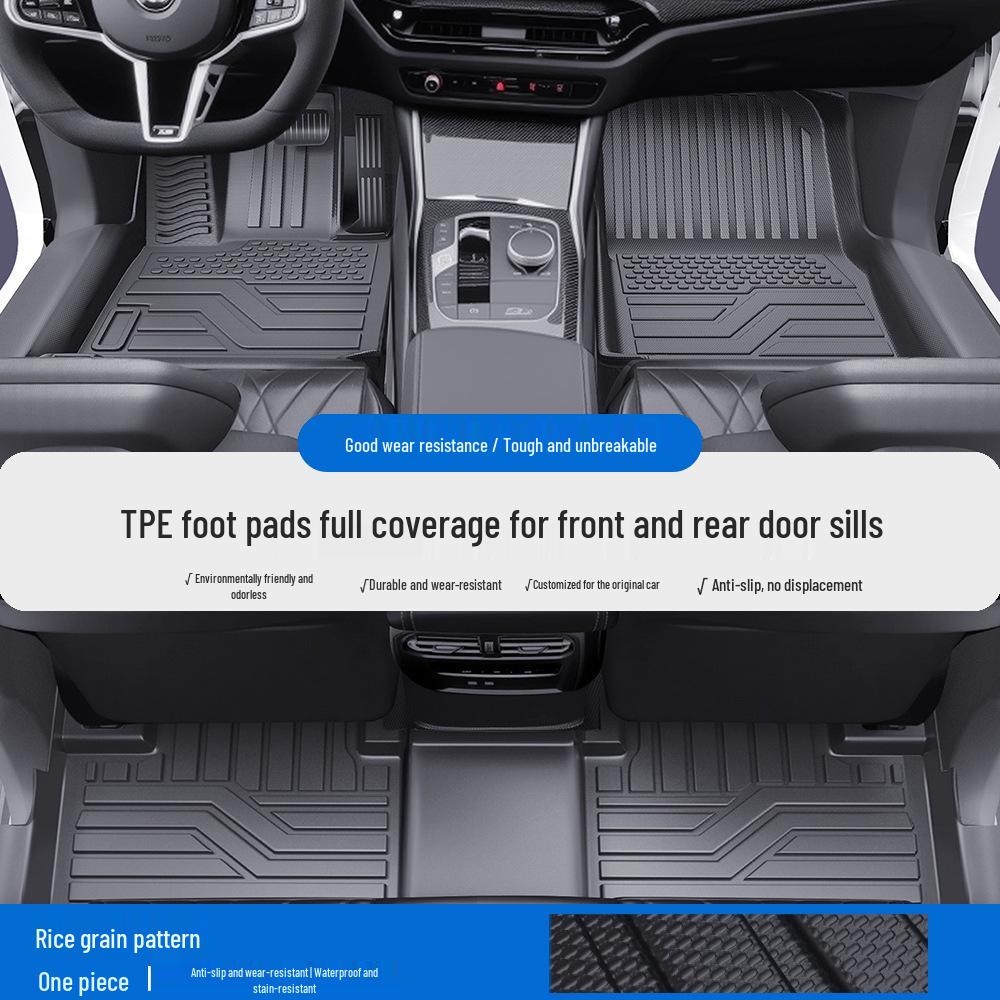 Fits BMW X1, X2, X3, X5, 1, 3, 5 Series & MINI: TPE Car Floor Mats & Door Sill Protection. Full Coverage.