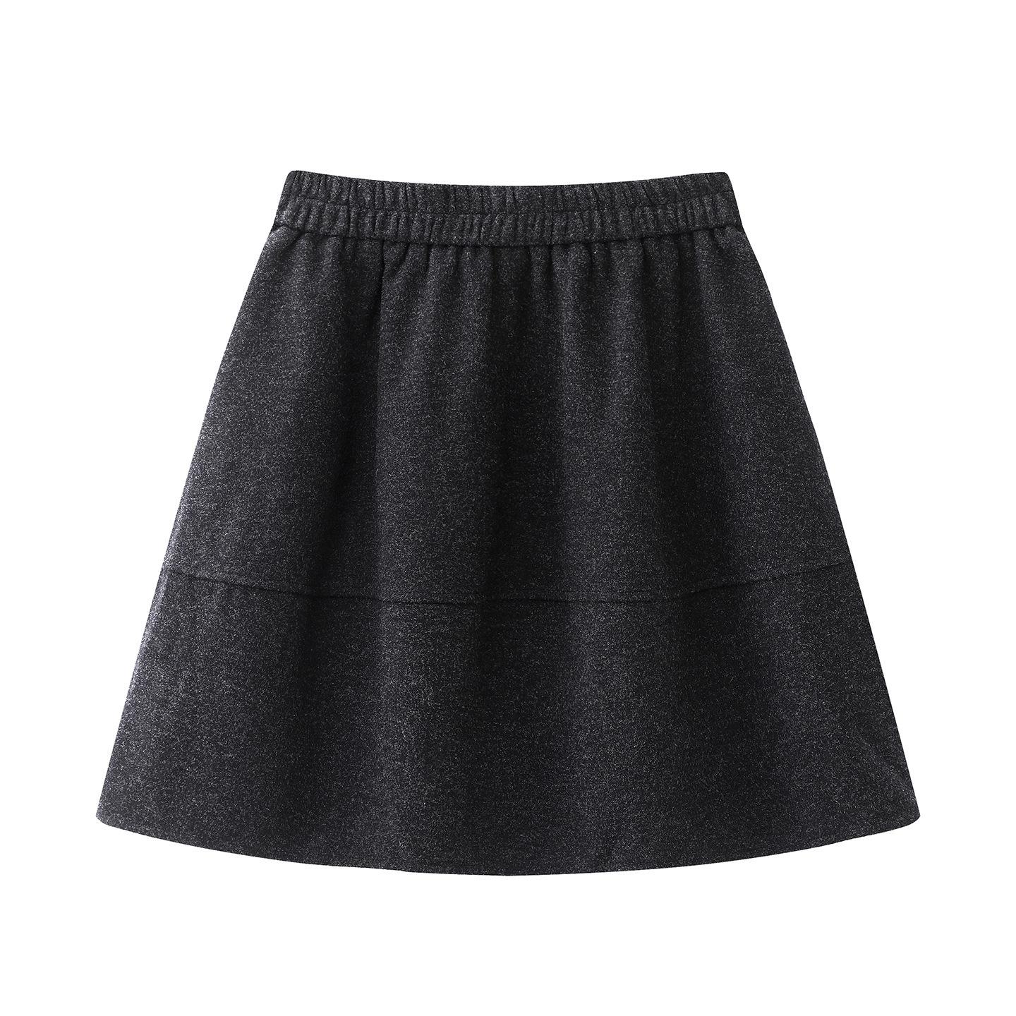 

Spring 2026 New Arrival: Women s High Waist Gray Wool A-line Flower Bud Short Skirt Small темно-серого