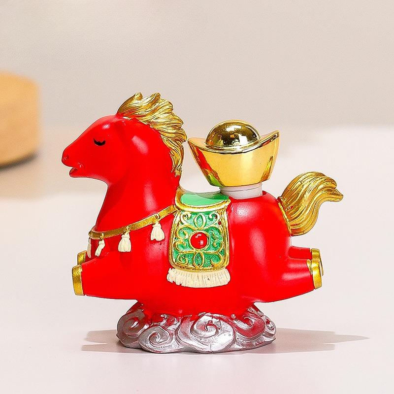 1 Peça Mascote do Ano do Cavalo Guochao Cavalo Ornamento para Decoração de Casa Ornamento para Mesa de Escritório Presentes Criativos Companheiro Cavalo do Zodíaco