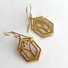 Simple Gold Color Metal Hollow Carving Pattern Dangle Earrings for Women Jewelry