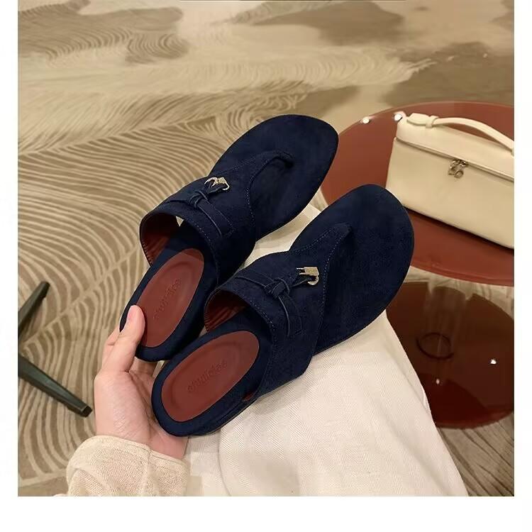 Grape Mother Studiolee Southern France Midsummer French Temperament with Tassel Outer Wear Low Heels Cool Slippers Women's Summer Outer Wear