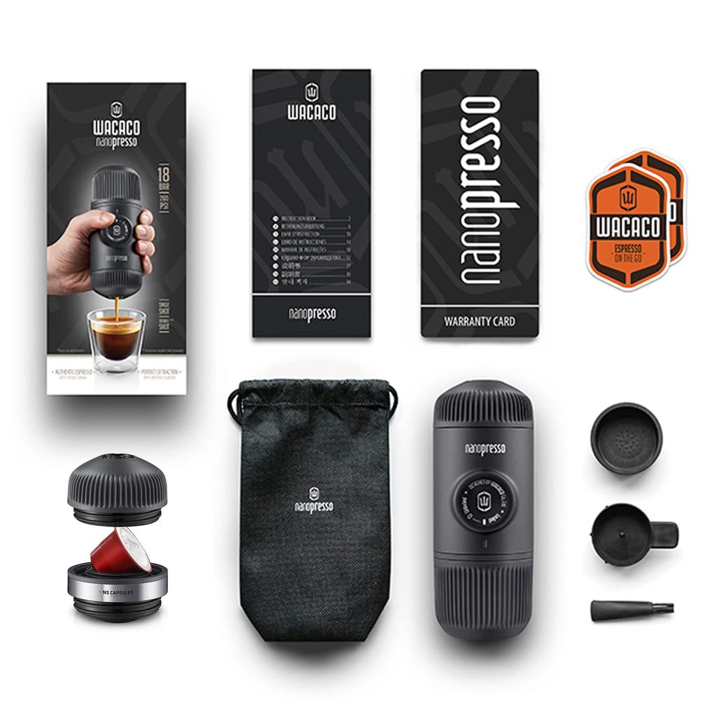[Authentic] WACACO Nanopresso Manual Espresso Maker with NS Adapter Set (Compatible with Coffee Powder and Coffee Capsules)