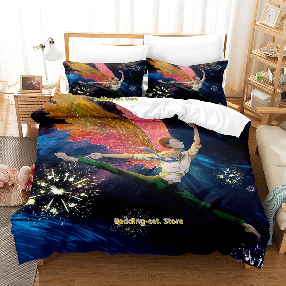 Comforter Dance Dance Danseur Bedding Set Cartoon Anime Three-Piece Set Adult Kid Bedroom Three-Piece Suits 3D Kawaii Juego De Ropa D