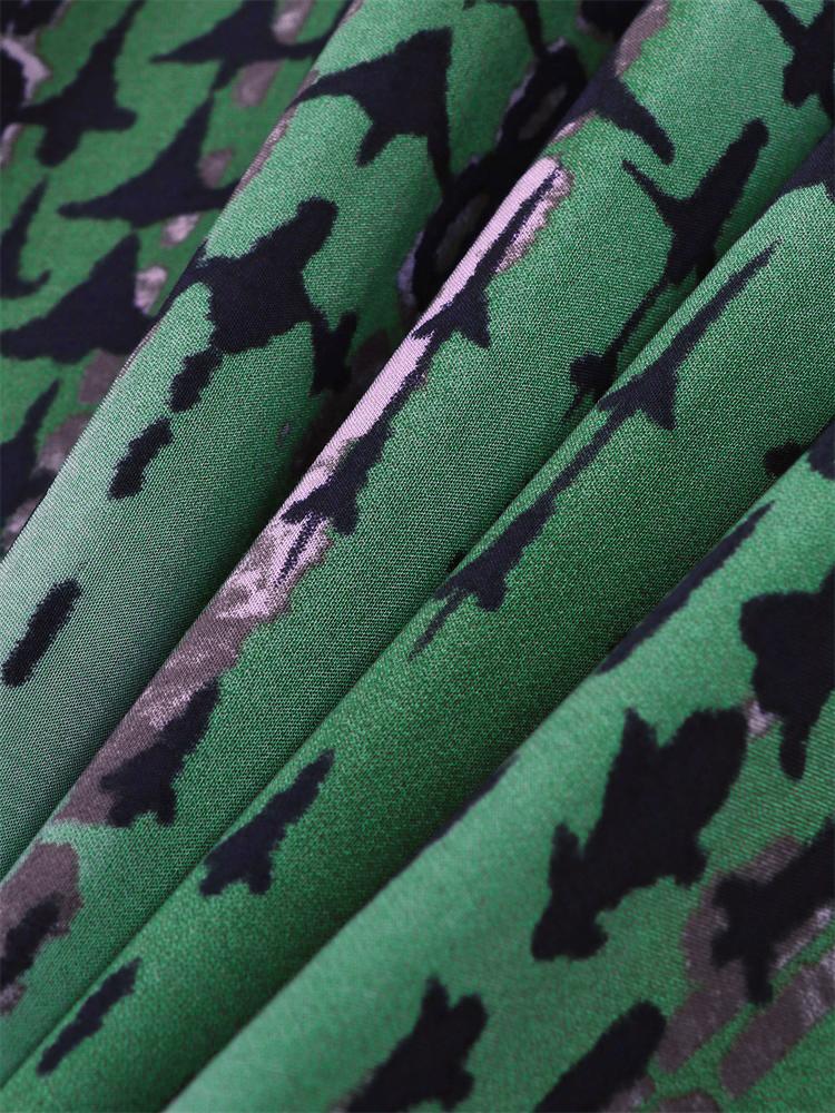 EDOLYNSA 2024 Casual V Neck Green Dark Stripe Tie-Dye Grande Taille Kaftan Femmes Été Boho Imprimé Robe De Plage Maillot De Bain Cover Up Q1218