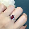 Youngever Colored Gems Ruby Ring for Women Artificial Red Corundum Tourmaline Color Ring with Diamond Fashion Ornament