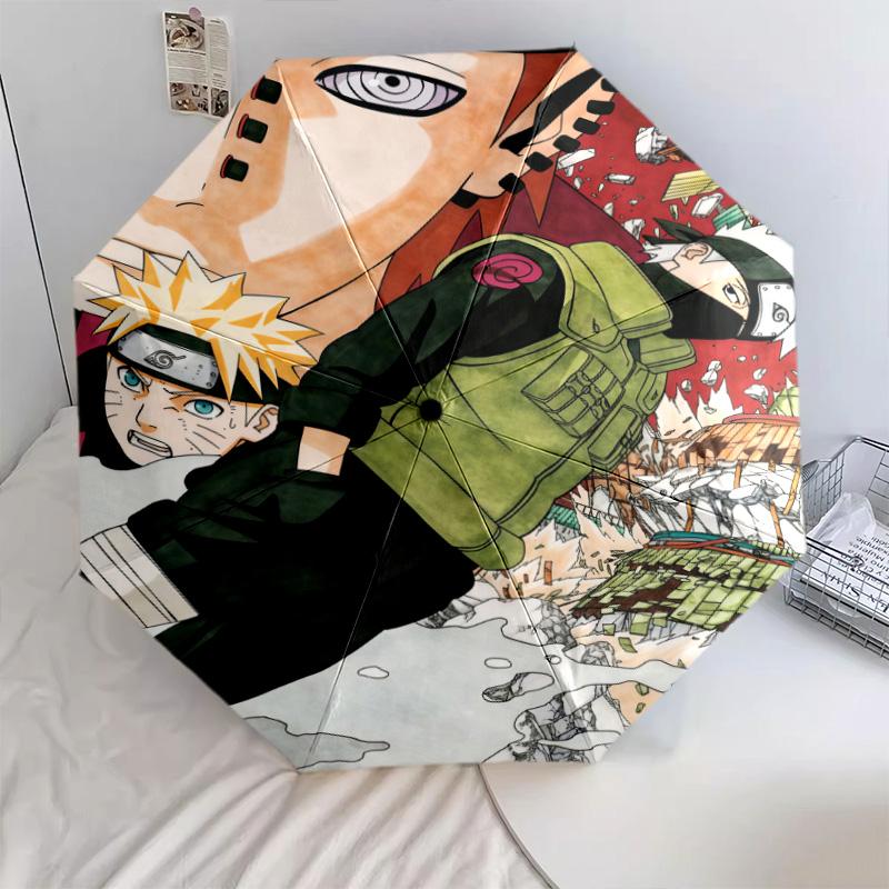 1 PC Automatic Folding Umbrella - Naruto Vs Pain Pattern Portable Foldable Design With 8 Ribs Christmas Birthday Gifts