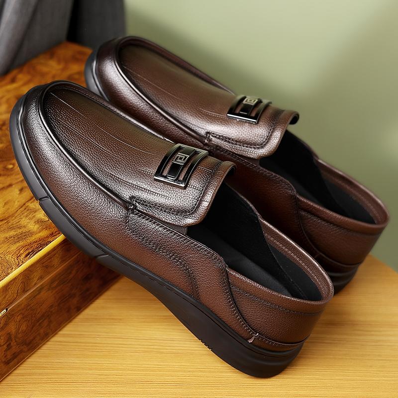 Fashion Genuine Leather Loafers Mens Fashion Design Moccasin Business Slip on Soft Flats Casual Shoes Adult Male Handmade Boat Footwear