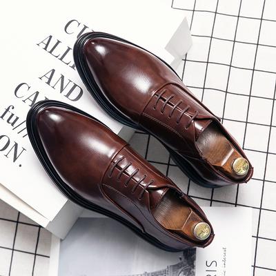 Moda Markası Klasik Derby Ayakkabı Deri Erkek İş Elbisesi Ofis Deri Ayakkabı Düz Ayakkabı Erkek Moda Düğün Partisi Takım Elbise Kulüp Ayakkabısı Vintage