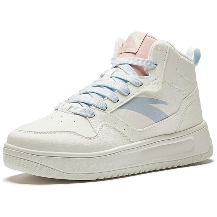 Anta Comfortable Versatile Non-Slip Durable High-Top Sneakers Women Sneakers White Blue 922448002Q-4
