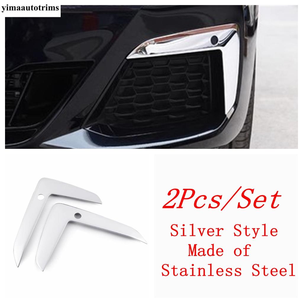 Front Fog Light Lamp Eyelid Eyebrow Bumper Corner Strip Decor Cover Trim Accessories For BMW 5 Series G30 525i 530i 2017 -