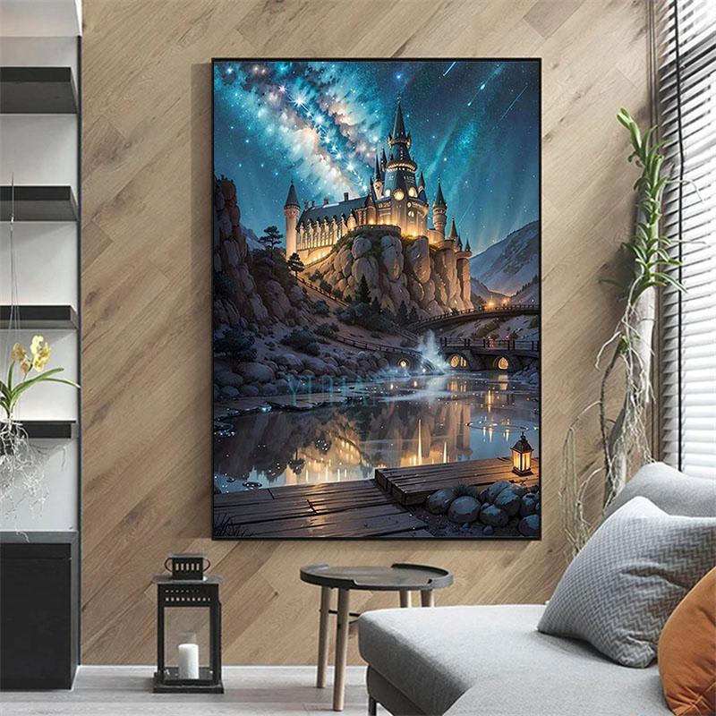 DIY Diamond Painting Castle Cross Stitch Kit Mosaic Art Diamond Painting Full Circle/Square Diamond Home Decoration