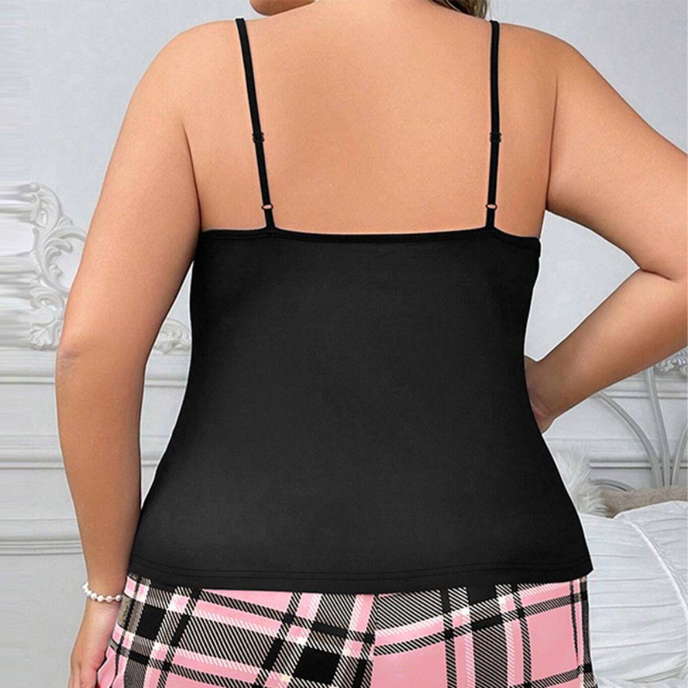 Homewear Two Piece Nightwear Love Heart Cami Shorts Pajamas Kawaii Women's Pajamas Set  Women