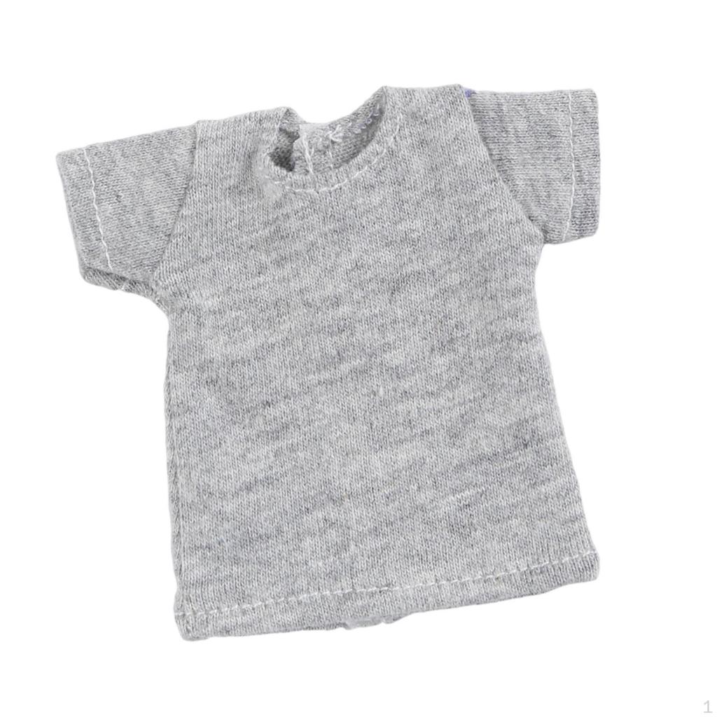 1/6 Female Action Figure Short T Shirt Crew Neck Miniature Clothing Accessories Premium Dress Trendy