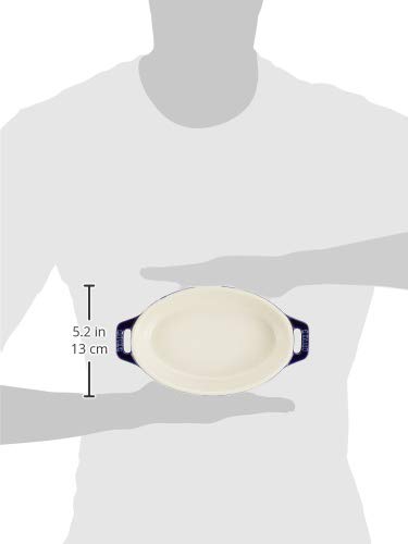 STAUB "Grand Bleu Oval Dish, 17cm" Ceramic Gratin Dish, Oven and Microwave Safe [Official Japanese Product] Dish 40508-598