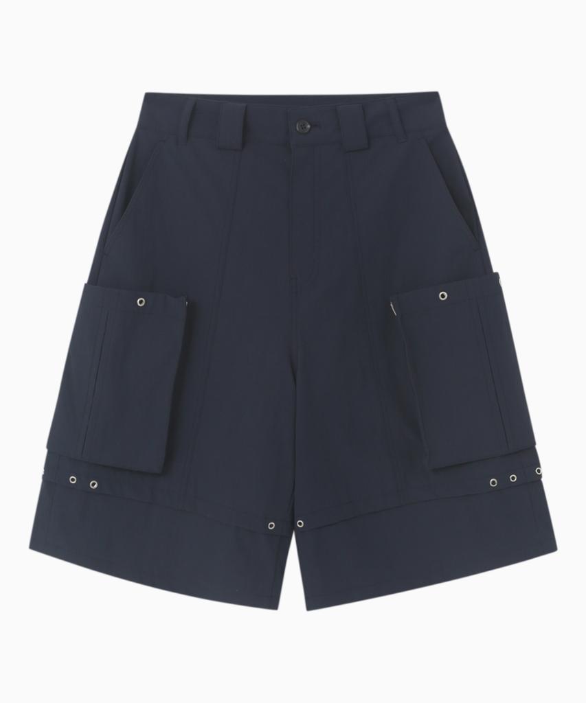 Jenyujeu Eyelets Bermuda Pants - Navy