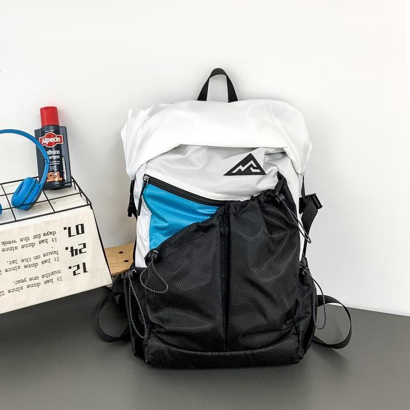 Color Block Backpack Travel Sports Mountaineering Luggage Bag Computer Bag Large Capacity Student Schoolbag