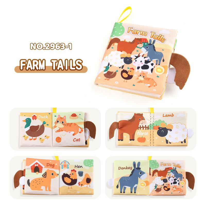0-3 Years Old Baby Tail Cloth Book 6 Themes Forest Insects Animal Palm Book Early Education Toys