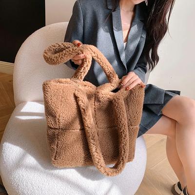 Plush Solid Women's Shoulder Bag Casual Women's Tote New Fashionable Women's Bag Versatile Shoulder Bag