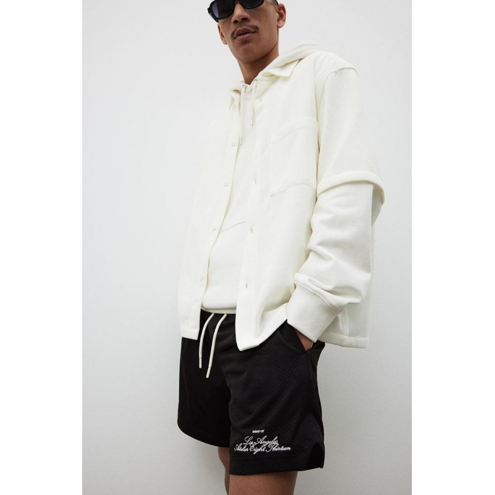 H M Regular Fit MesH sHorts Black